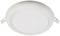 Okrúhle biele LED stropné svietidlo so zabudovaným rámom a dvoma bočnými upevňovacími svorkami. Ideálne pre ploché namontovanie na strop.