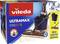 Sada na čistenie 'Vileda Ultramax Colors' s vedrom a mopom na farebnom obale, zobrazujúca 'Ľahké žmýkanie', 'Suché ruky' a 'Nová limitovaná edícia'.