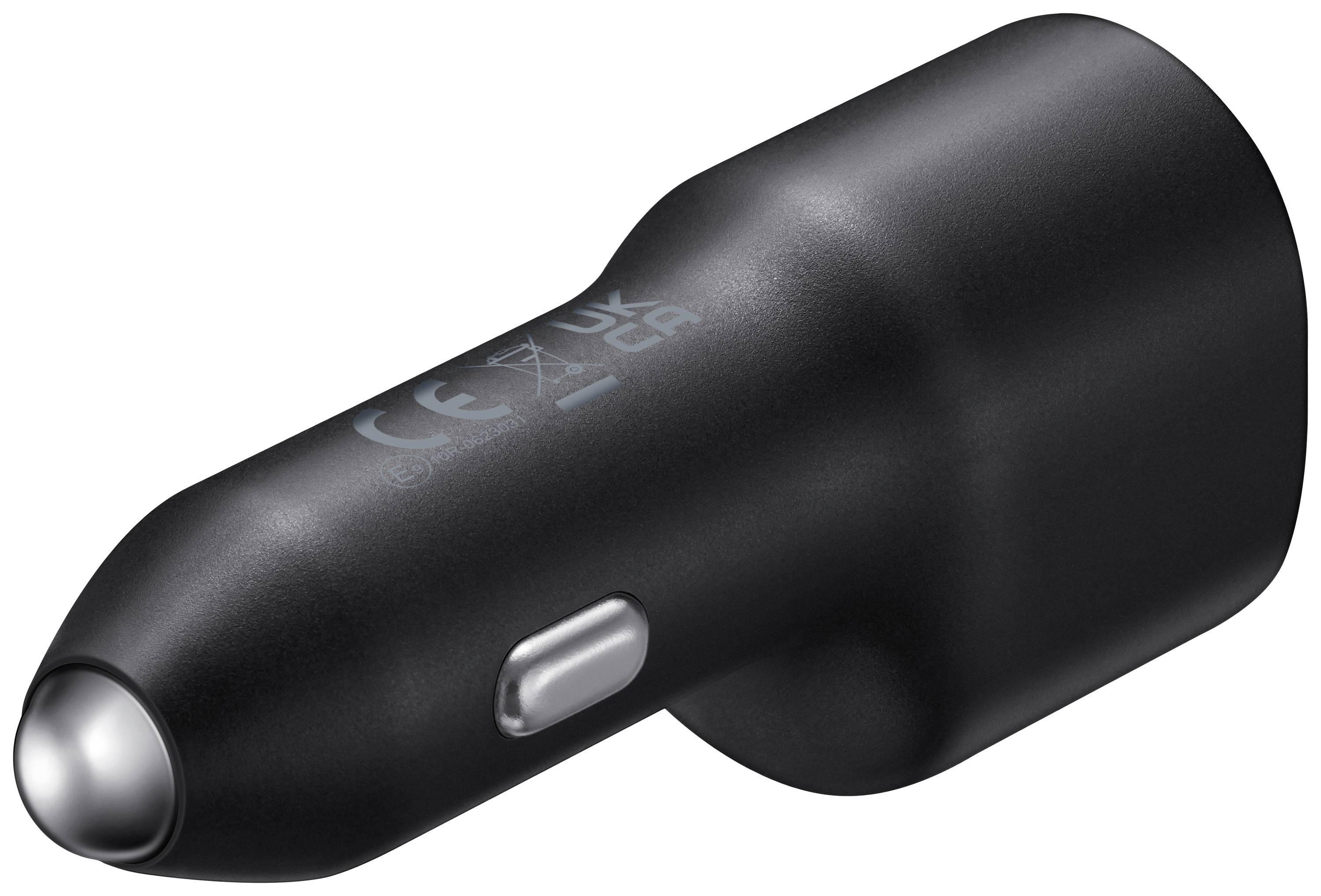 Čierna autodobíjačka s USB portom, kompaktná a štíhla. Ideálna na nabíjanie zariadení v aute.