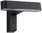 Čierne vonkajšie svietidlo s obdĺžnikovým, plochým dizajnom na montáž na stenu, vhodné pre modernú svetelnú techniku.