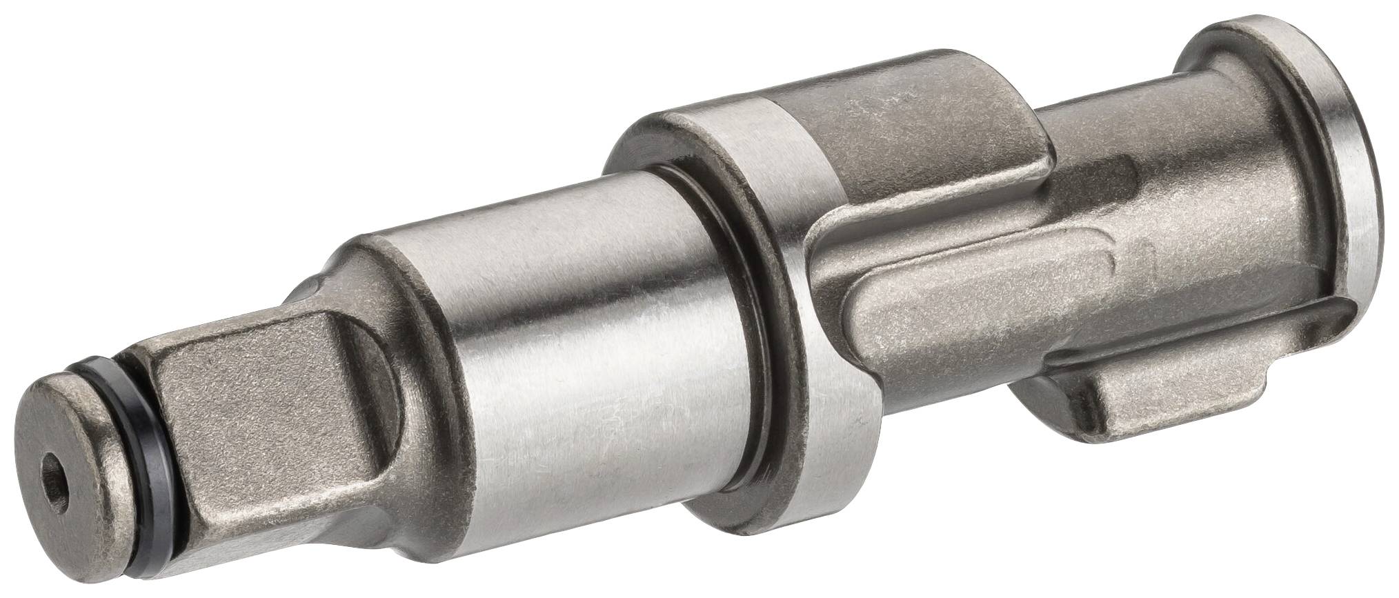 Kovový ventil valcovitého tvaru s presnými mechanickými detailmi, používaný v hydraulických systémoch.
