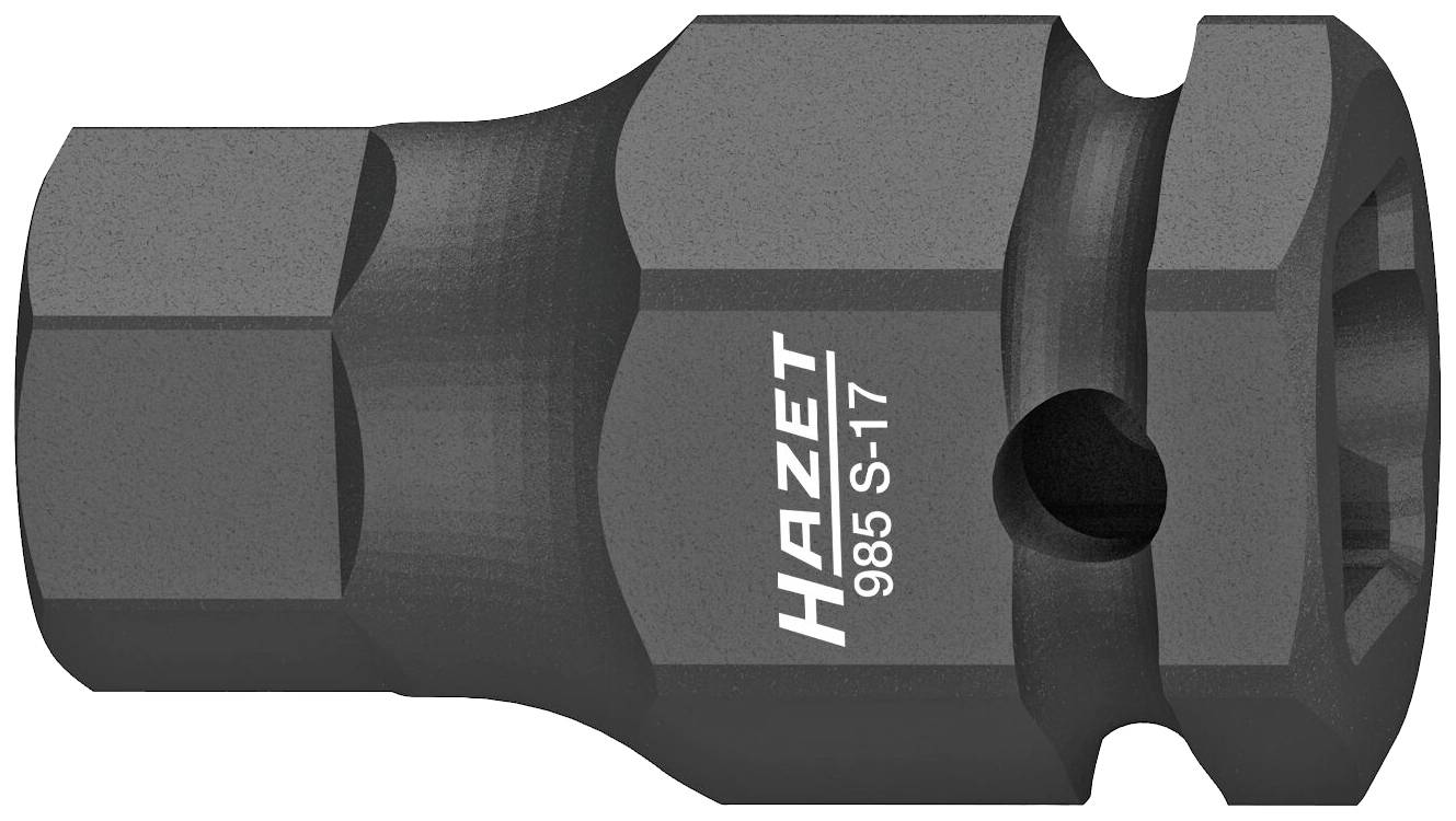 Nástrčkový kľúč Hazet, model 985 S-17, vyrobený z tmavej ocele, vhodný pre skrutkovacie práce.