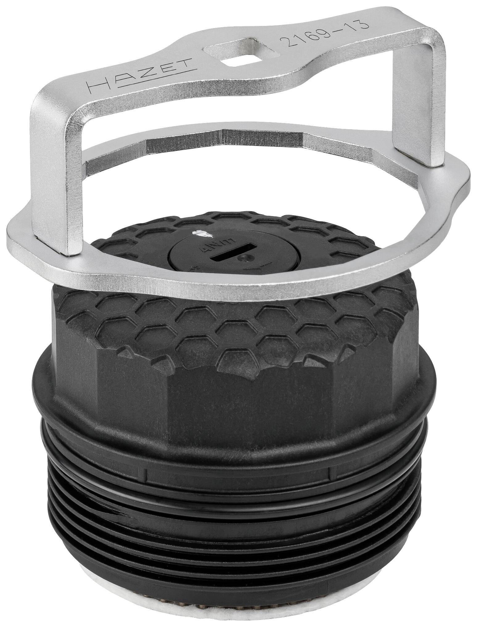 Nástroj Hazet na odoberanie viek olejových filtrov zobrazuje kovový nástroj určený na odstraňovanie viek olejových filtrov.