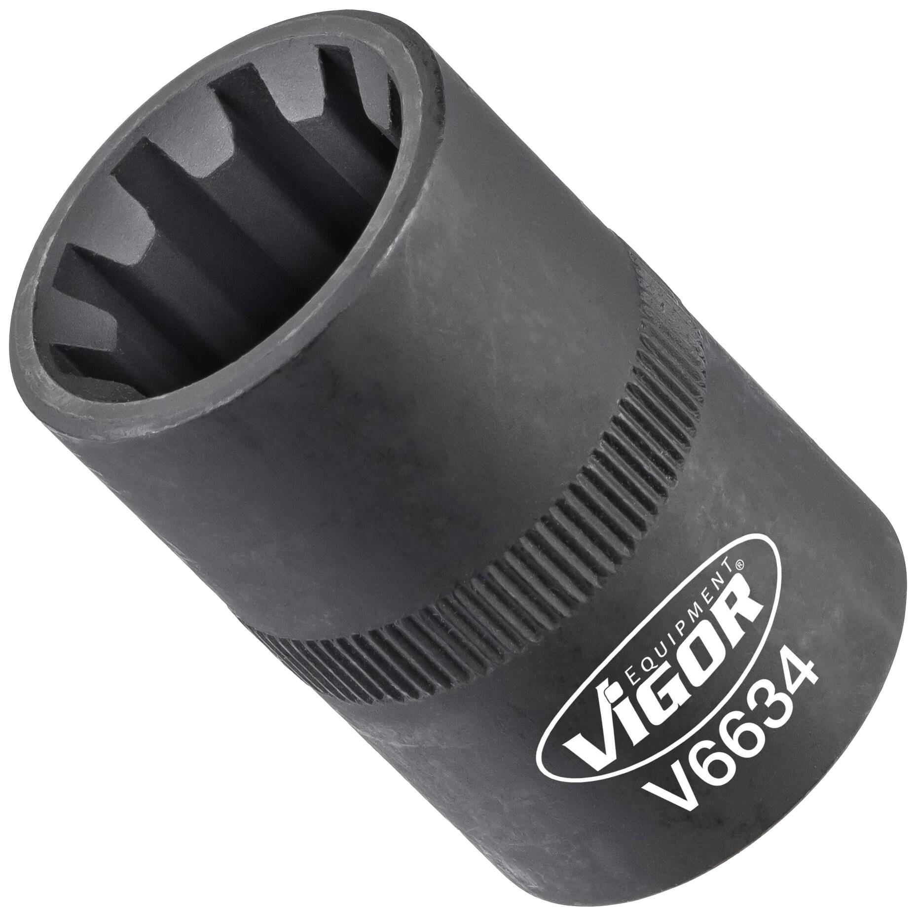 Vigor V6634 špeciálny bit Vielzahn, čierny, valcovitý tvar so vrúbkovaným povrchom. Vhodný pre mechanické aplikácie.