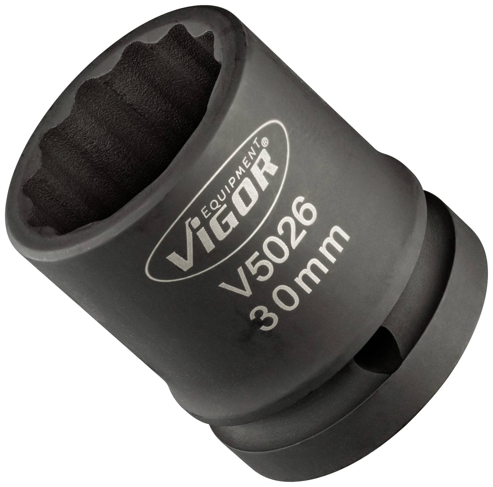 Nástrčkový kľúč 'Vigor Equipment', model V5026, 30 mm, čierny, robustná konštrukcia, používaný pre mechanické práce.