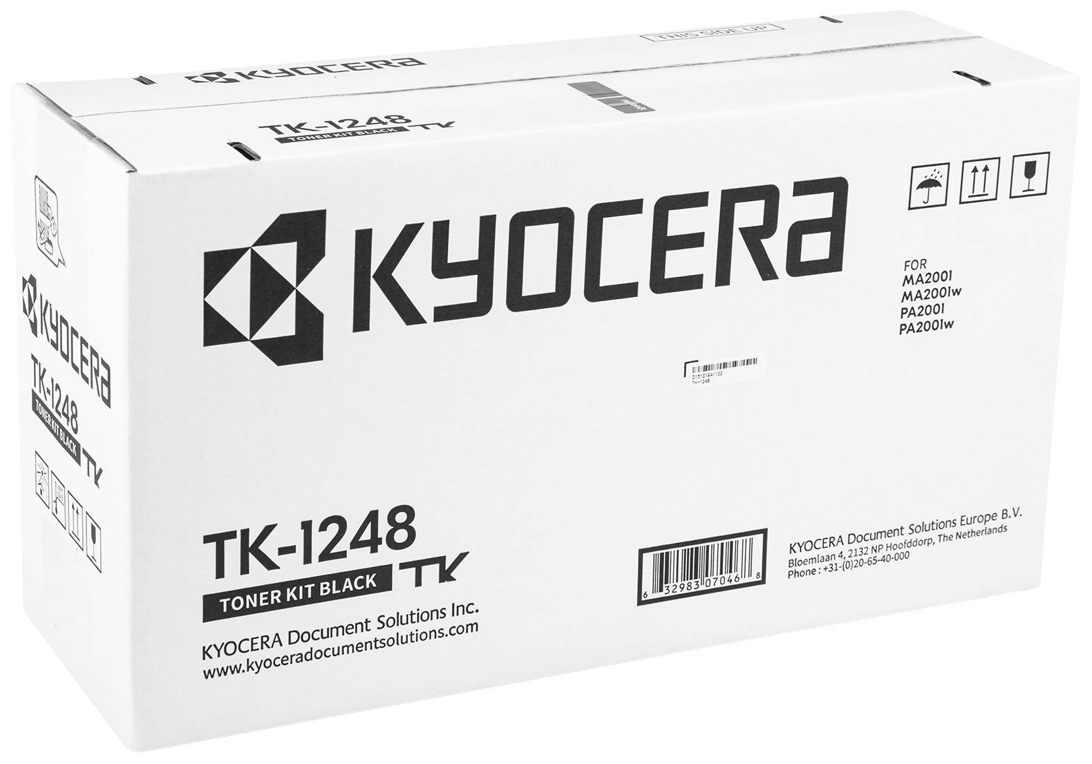 Balenie tonerového kitu Kyocera TK-1248, farba čierna. Obsahuje toner pre tlačiarenské modely MA2001, MA2001w, PA2001w.