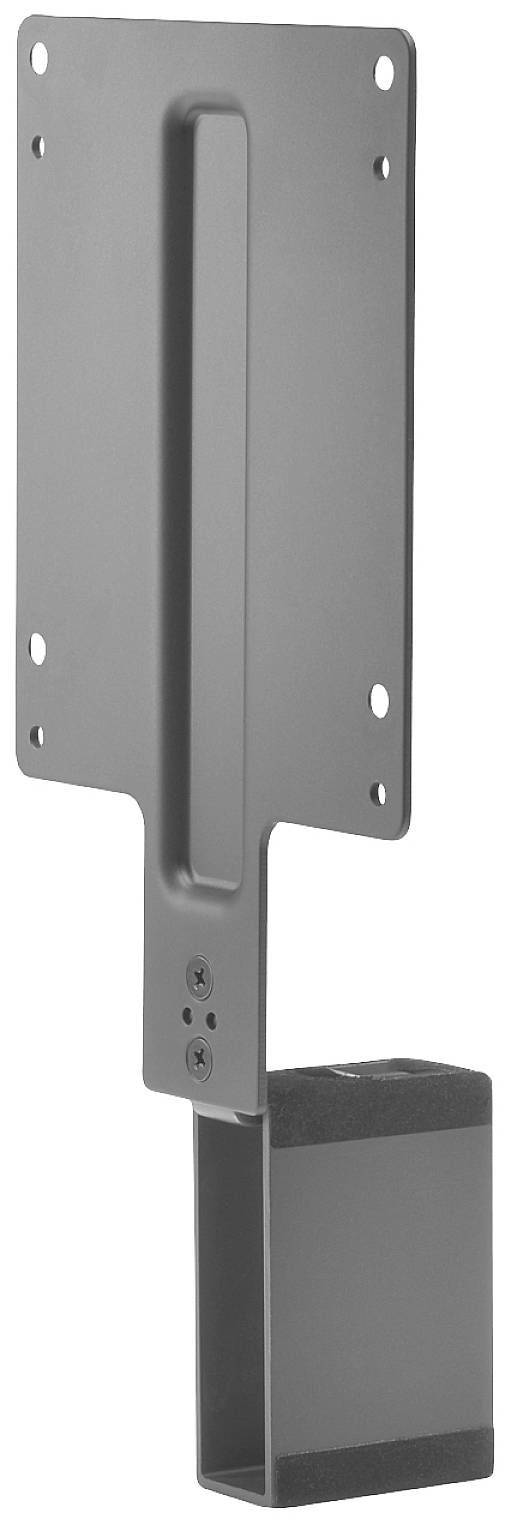 Kovový držiak s obdĺžnikovou platňou a upevňovacím prvkom. Vhodný na pripevnenie na steny alebo stroje.