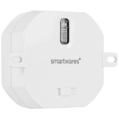 Biely šesťuholníkový detektor dymu s nápisom 'Smartwares'.