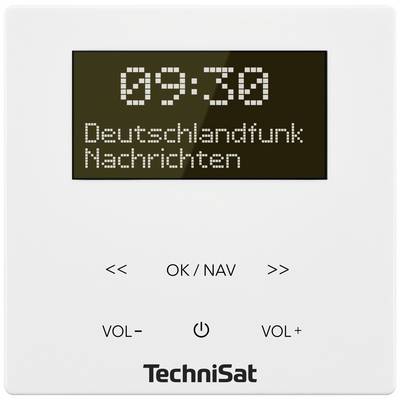 Digitálny rádio displej zobrazuje '09:30 Správy Deutschlandfunk'. Ovládacie tlačidlá dole pre navigáciu a hlasitosť.