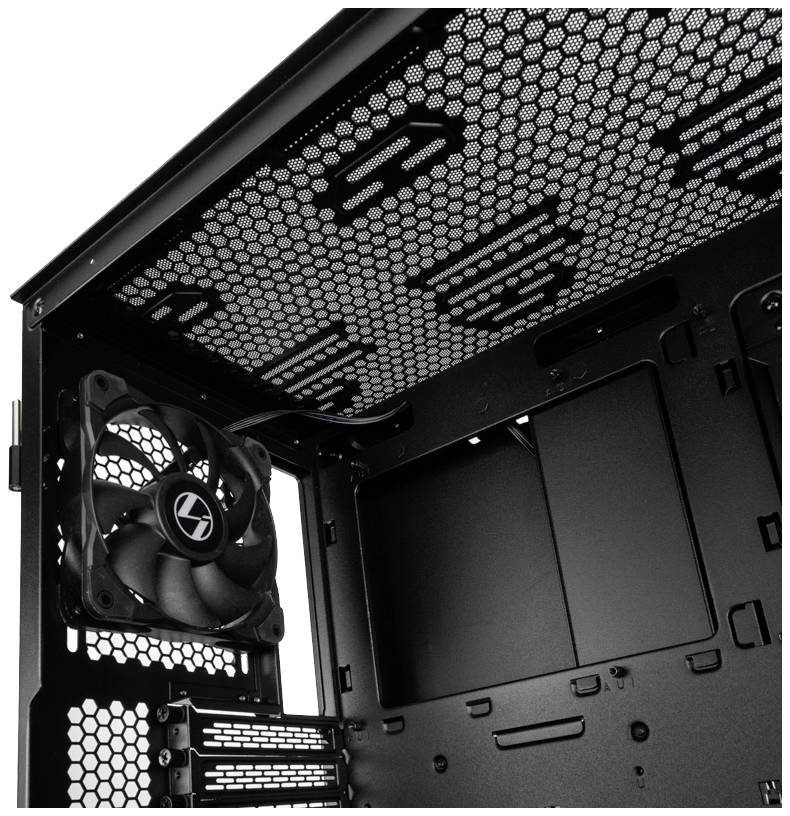 Lian Li LANCOOL II Mesh C Performance RGB midi tower PC skrinka, herné puzdro čierna 3 predinštalované ventilátory, riad-8