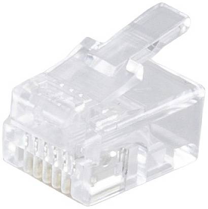 Priehľadné sieťové konektory z plastu, často nazývané RJ45 konektory, sa používajú na prepájanie ethernetových káblov v počítačových sieťach.