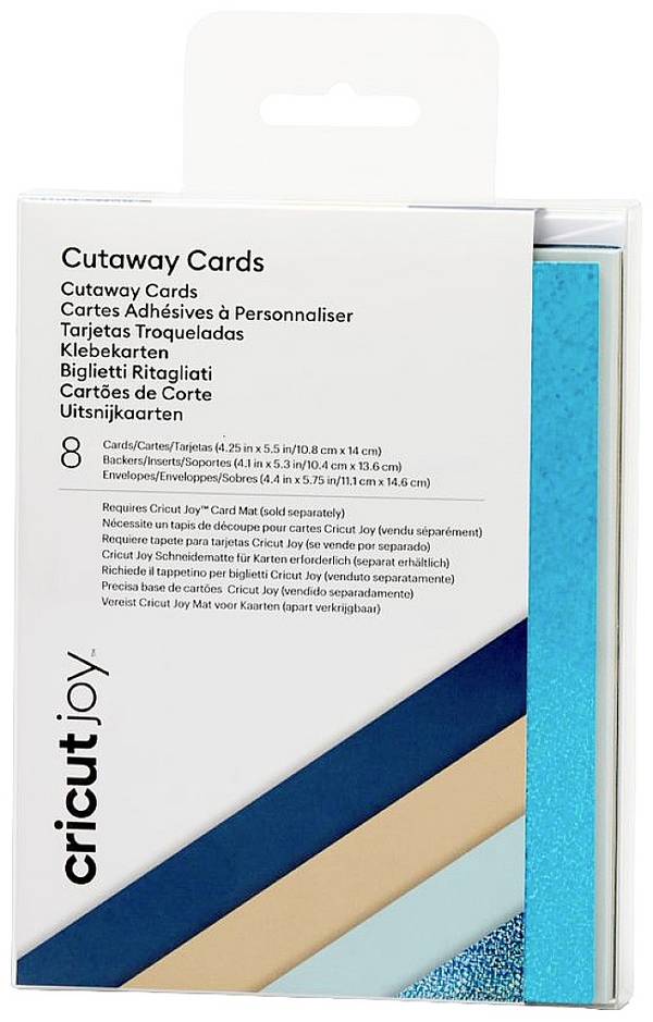 Cricut Joy™ Cutaway Cards sada kariet  béžová, tyrkysová (lesklá), tmavomodrá, svetlomodrá