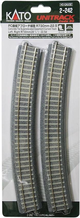 H0 Kato Unitrack 2-242 Gebogen Rails 2 Stuk(s)