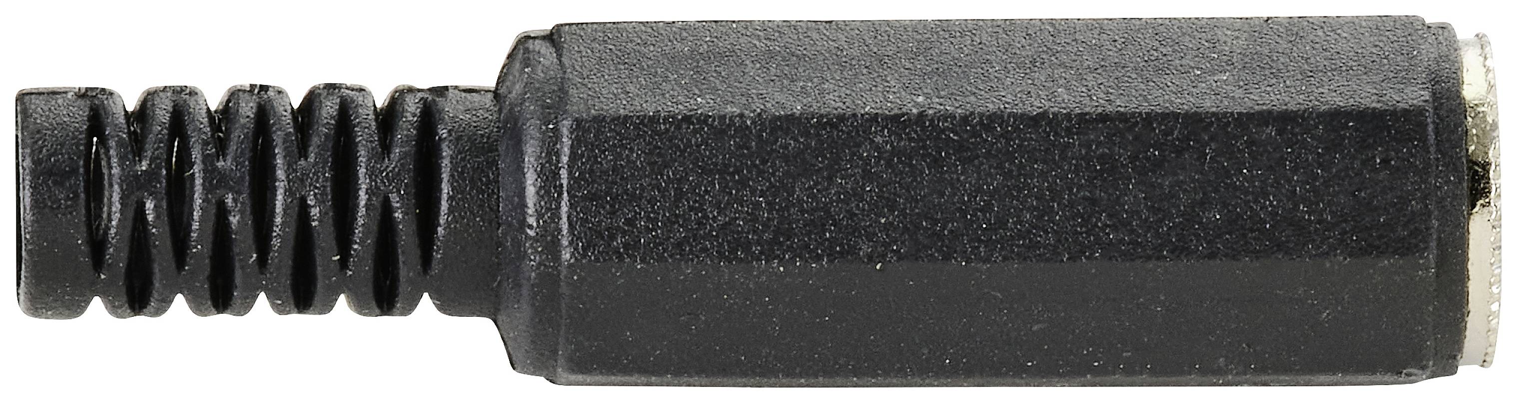 Čierny audio adaptér s vrúbkovanou rukoväťou a 3,5 mm zásuvkou, vhodný pre slúchadlá alebo reproduktorové pripojenie.