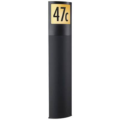 Čierny stĺpik so žltou tabuľou, na ktorej je číslo '47c'.