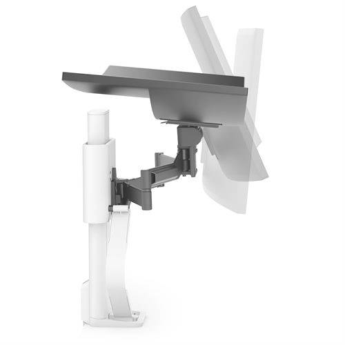 Nastaviteľné rameno monitora, ktoré možno upevniť na vertikálny stojan, je ideálne pre ergonómiu pracoviska.