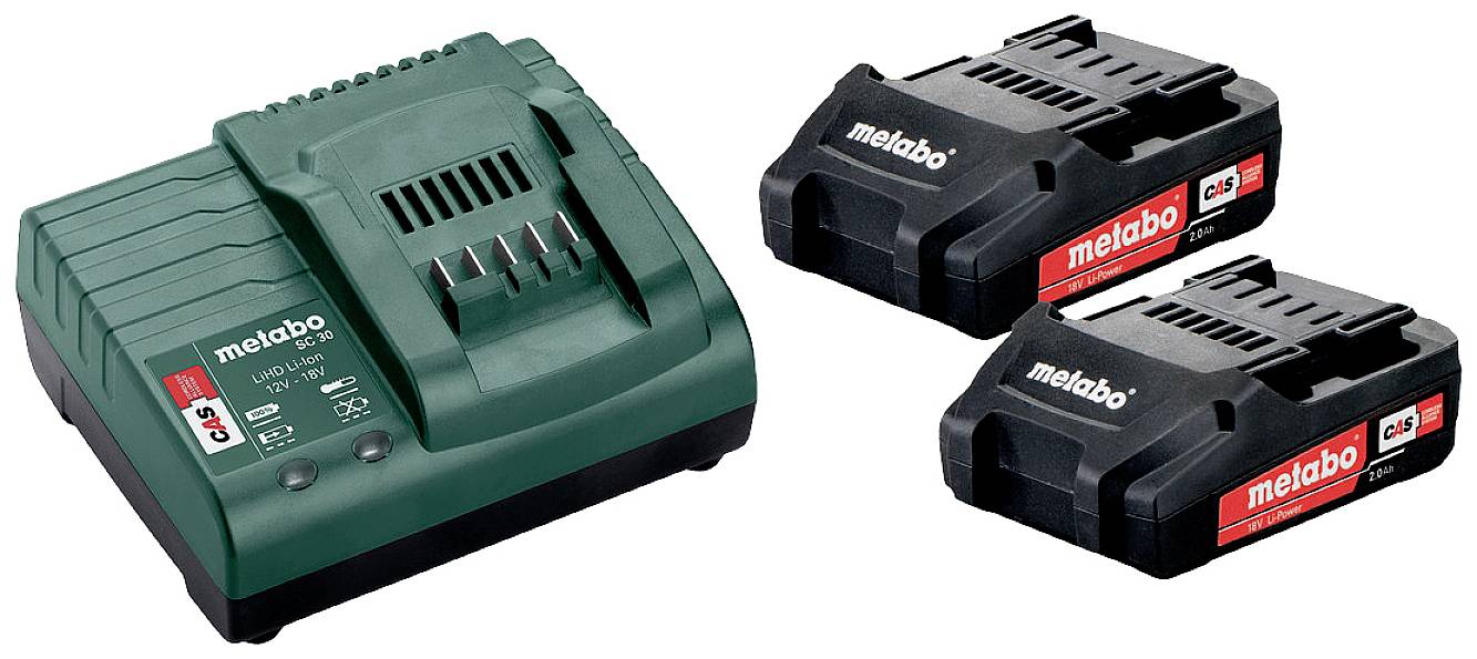 Metabo Basic-Set 2 x 2.0 Ah 685161000 Batteria per elettroutensile 18 V 2.0 Ah Li-Ion