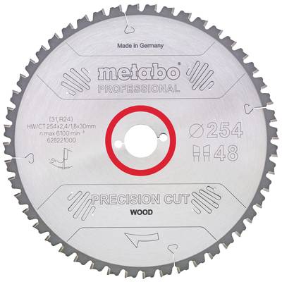 Kotúč píly 'Metabo Professional Precision Cut' na drevo. Priemer 254 mm, 48 zubov, vyrobené v Nemecku.