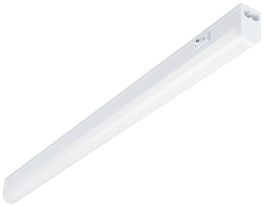 Biela LED lampa v podlhovastom tvare, vhodná na stropnú montáž.
