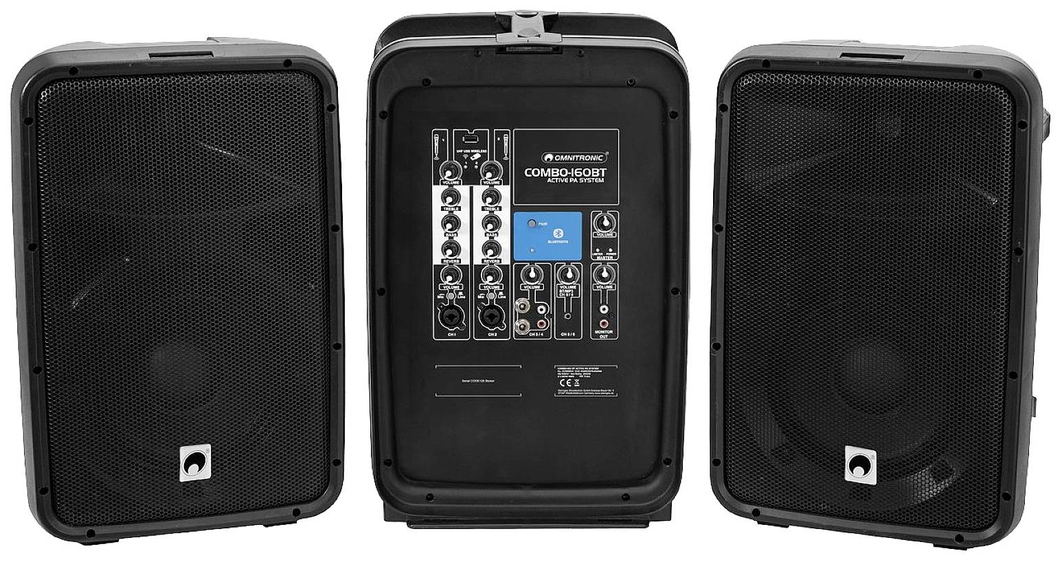 Omnitronic COMBO-160BT Kit altoparlanti PA attivi Bluetooth