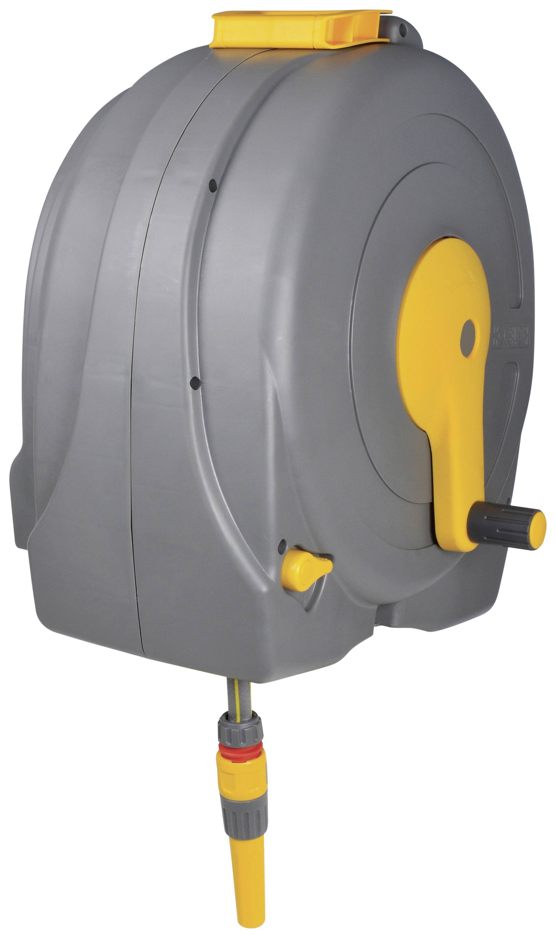 Hozelock Fast Reel 2496R0000 40 m 1/2 pollice 1 pz. Grigio, Giallo Avvolgitubo automatico da giardino
