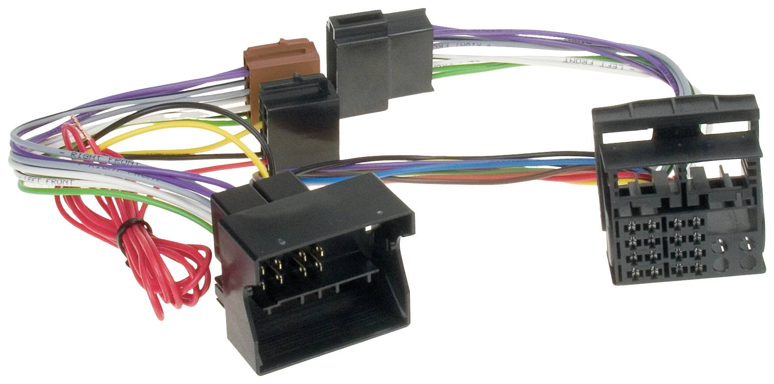 Kabelový zväzok s viacerými farebnými vodičmi a dvoma konektormi, ktoré sa používajú na pripojenie elektrických zariadení.