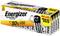 Energizer alkalické batérie AA, 40-kusové mega balenie. Obal zobrazuje veselú postavičku batérie. Propaguje sa "až o 50 % dlhšou výdržou".