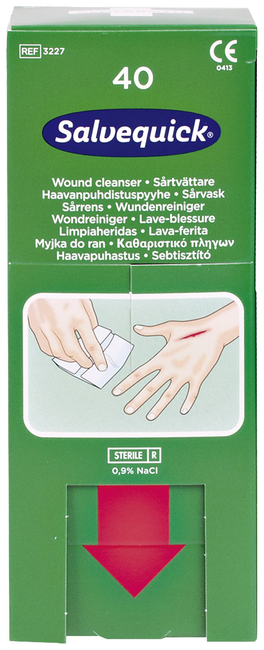 Salvequick Wundreinigungs- tücher Nachfüllkarton 40 Tessuti per la pulizia delle ferite 1009301 40 pz.