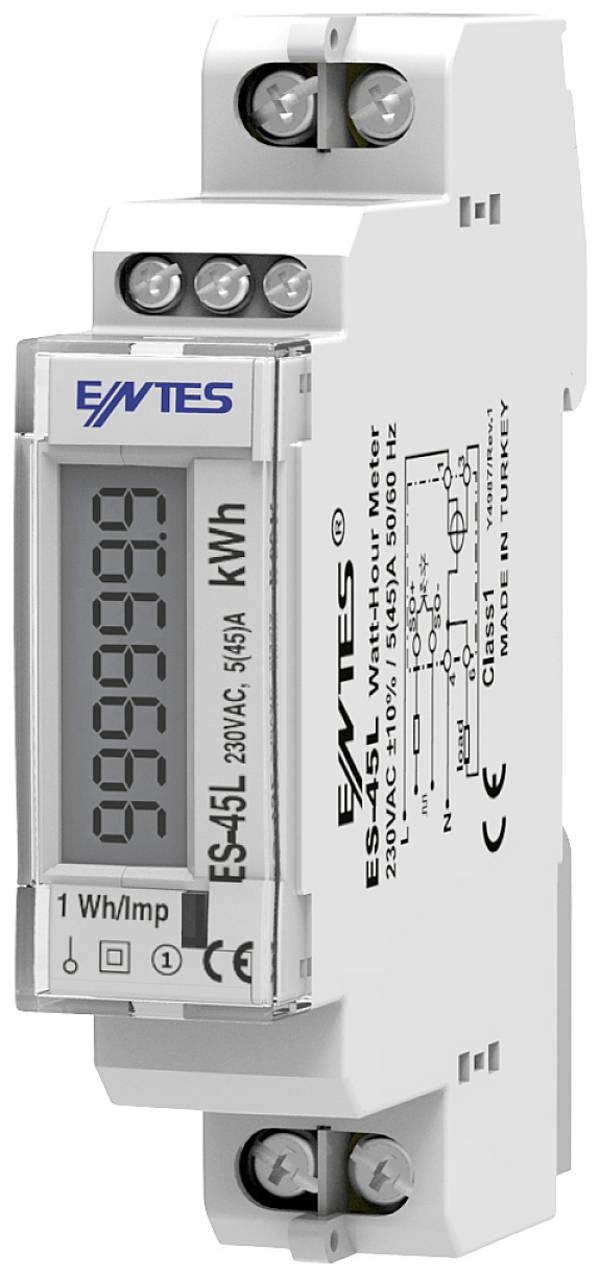 ENTES ES-45L digitálne/y jednofázový elektromer, 45 A, úředně schválený: áno, 1 ks