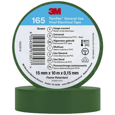3M Temflex™ 165 165GR1E izolačná páska Temflex™ 165 zelená (d x š) 10 m x 15 mm 1 ks