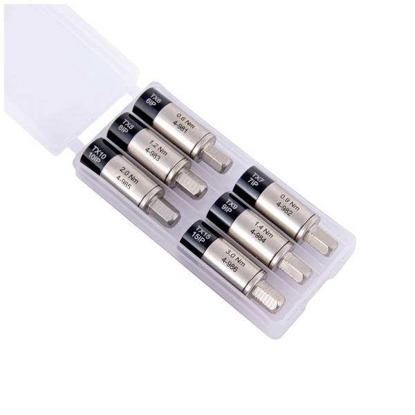 BERNSTEIN Tools for Electronics 4-980-KSB, Súprava momentového adaptéra, prednastavené, 1/4" (6,3 mm), 0.6 - 3.0 Nm