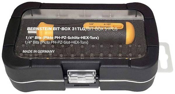 BERNSTEIN Tools for Electronics  6-355 sada bitov, 31-dielna, 1/4" (6,3 mm), 1/4" (6,3 mm)