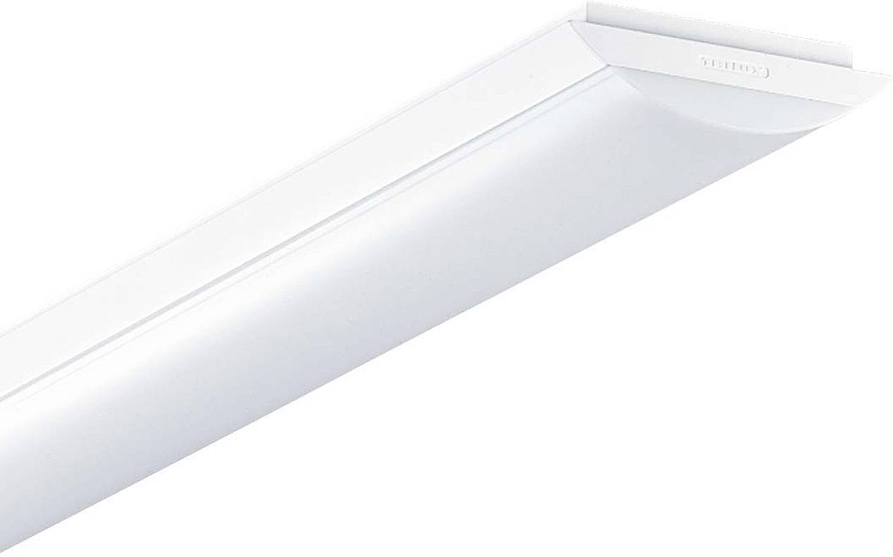 Biela LED stropná lampa s obdĺžnikovým dizajnom, vhodná do kancelárií alebo obytných priestorov. Minimalistický dizajn zabezpečuje rovnomerné osvetlenie.