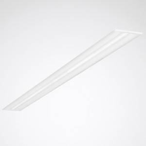 Úzka, obdĺžniková LED stropná lampa s moderným dizajnom, zabudovaná do bielého stropu.
