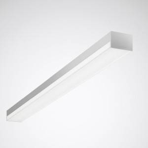 Biela, obdĺžniková stropná lampa s jednoduchým, moderným dizajnom, vhodná do minimalistických interiérov.