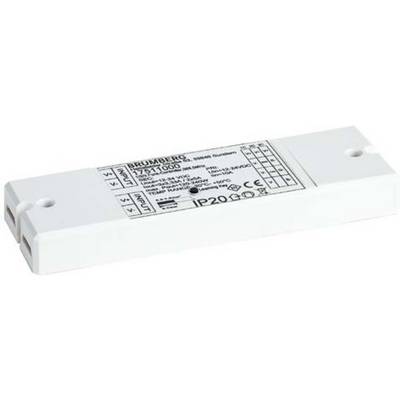Štítok elektrického zariadenia so špecifikáciami od Brumberg. Údaje: Vstup 100-240V, Výstup 10-24V, IP20, CE-označenie.