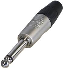 6,3 mm jack konektor, často používaný pre audio pripojenia v hudobných nástrojoch a zosilňovačoch.