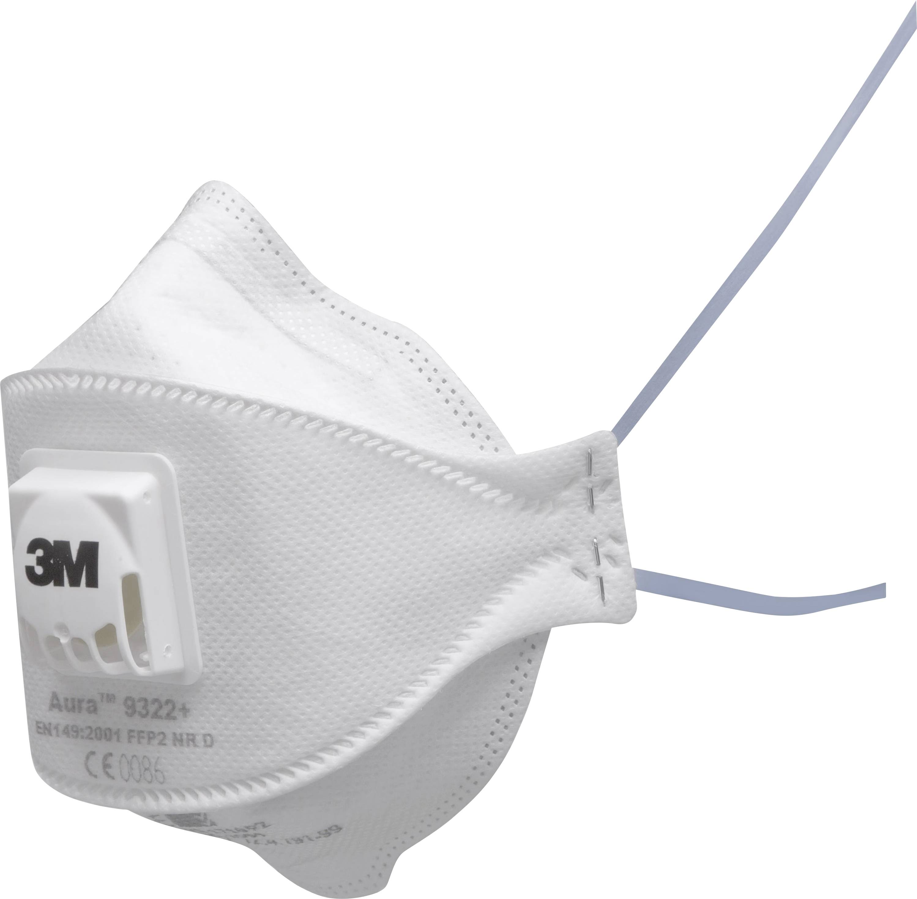 3M Aura™ 9322+ Fijnstofmasker met ventiel FFP2 D 10 stuk(s) EN 149:2001, EN 149:2009 DIN 149:2001, DIN 149:2009