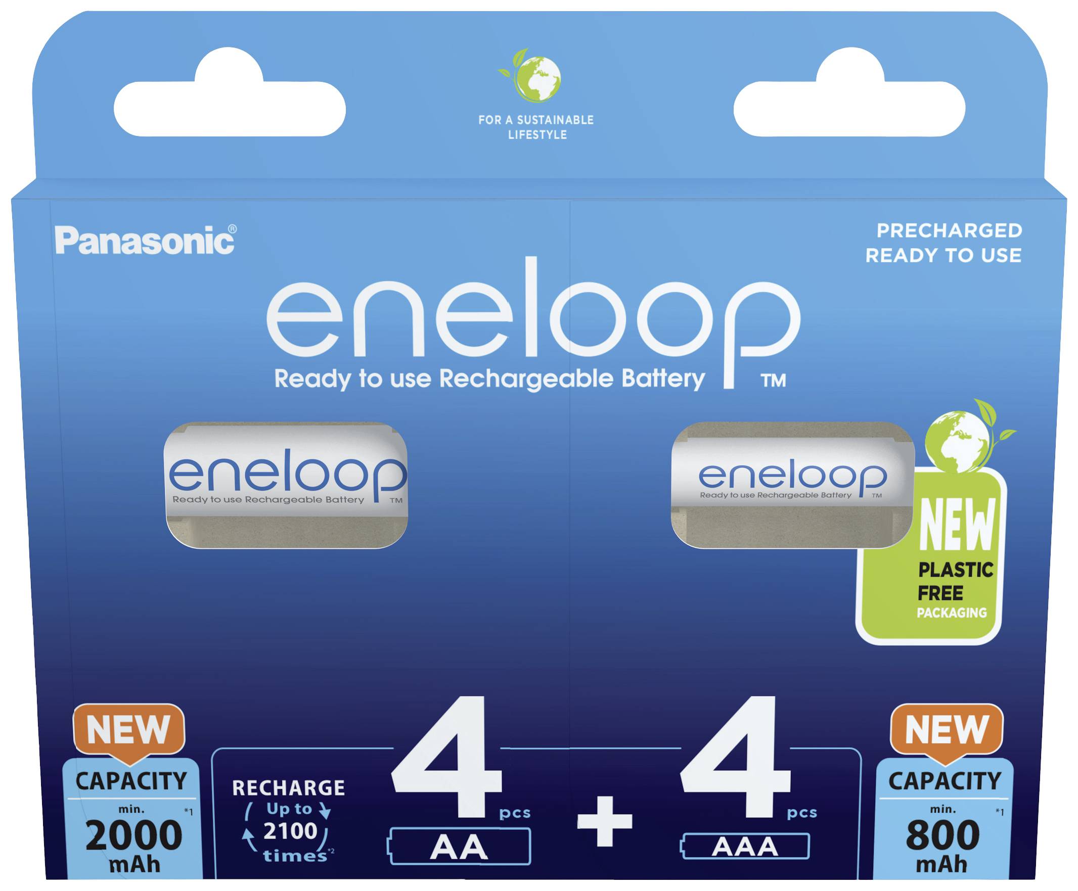Panasonic Oplaadbare batterijenset AAA, AA 8 stuk(s)