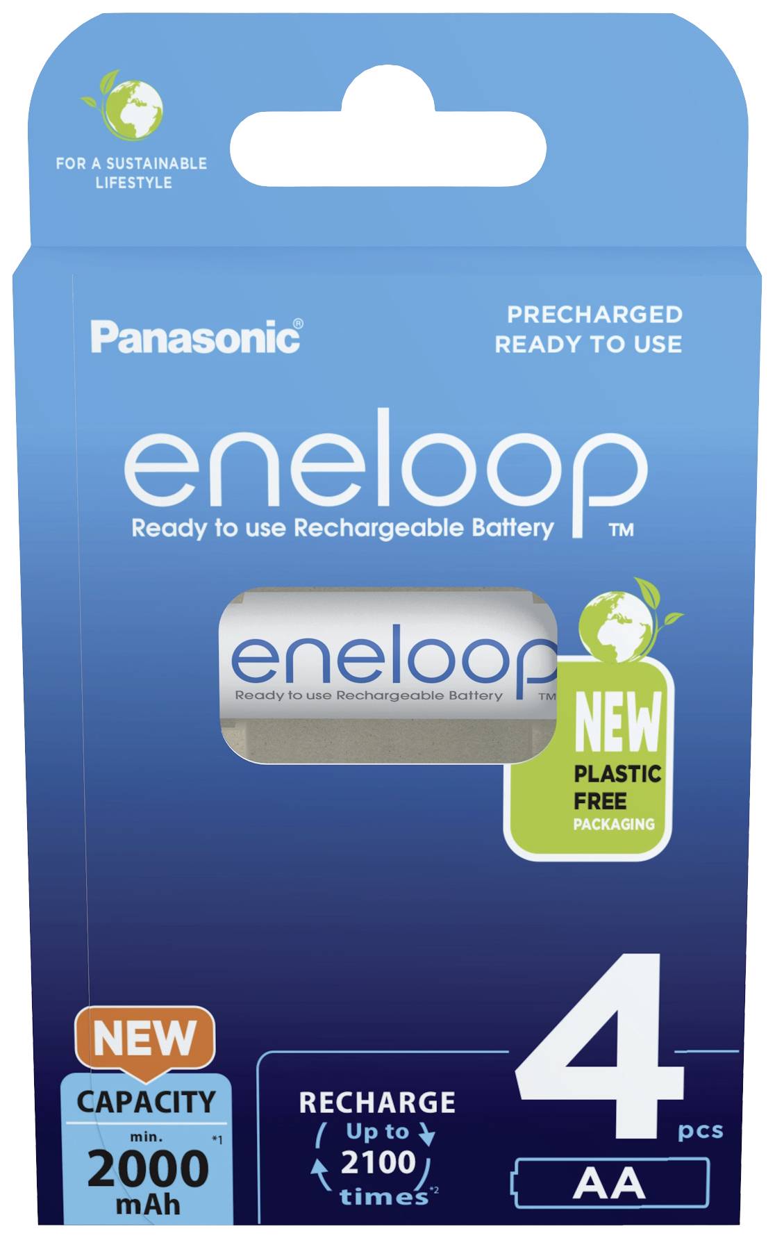 eneloop eneloop HR06 Batteria ricaricabile Stilo (AA) NiMH 2000 mAh 1.2 V 4 pz.