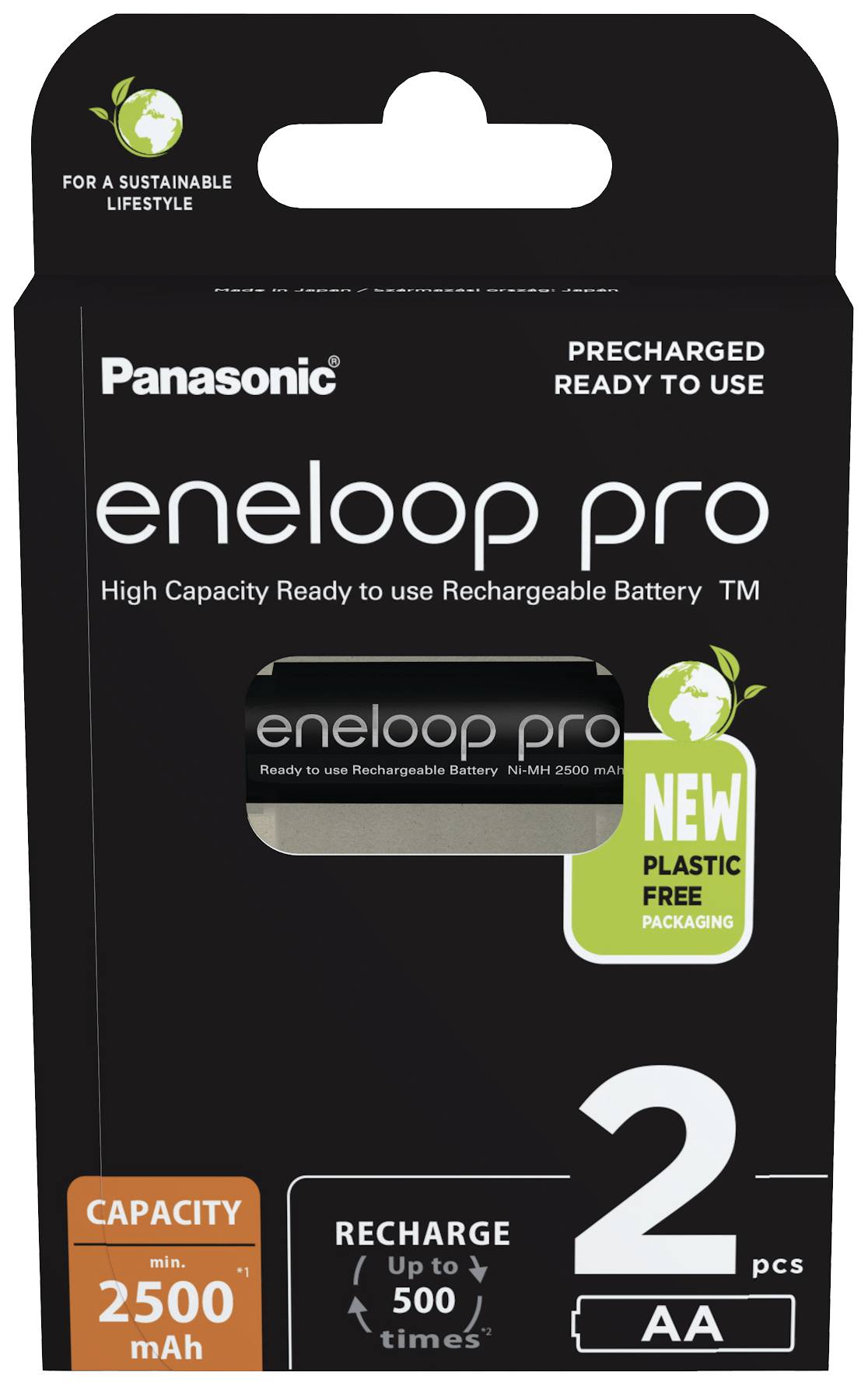 eneloop eneloop pro HR06 Batteria ricaricabile Stilo (AA) NiMH 2500 mAh 1.2 V 2 pz.