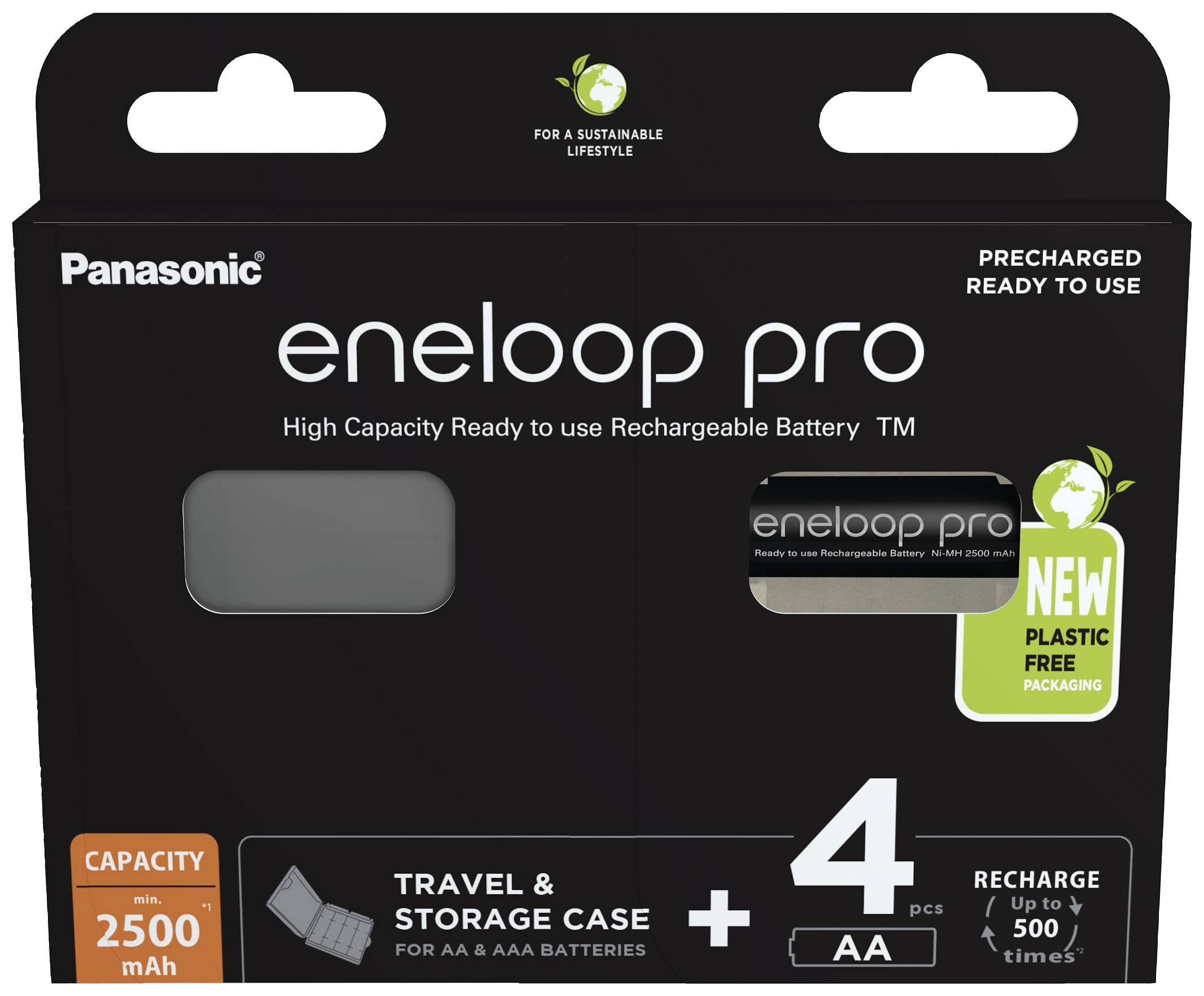 eneloop eneloop pro HR06 +Box Batteria ricaricabile Stilo (AA) NiMH 2500 mAh 1.2 V 4 pz.
