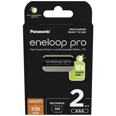 'Panasonic eneloop pro AAA batérie, nabíjateľné, kapacita 930 mAh, až 500 nabíjacích cyklov, balenie bez plastu, 2 kusy.'