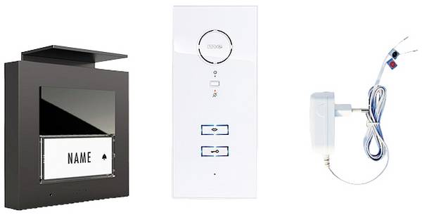 m-e modern-electronics ADV-10101 AW káblový domovej telefón kompletný set, antracitová, biela, 41376
