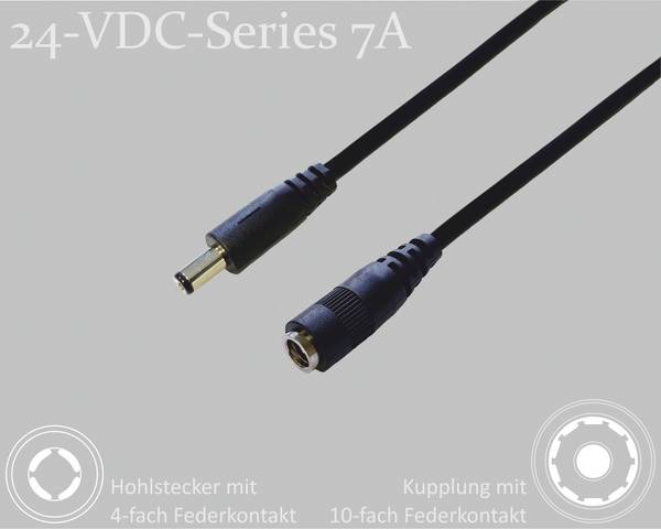 BKL Electronic 075914 DC konektor DC konektor - DC spojka  2.1 mm 5.5 mm 2.1 mm 2 m 1 ks Single