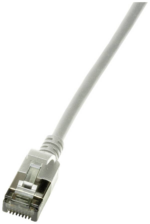 LogiLink CQ9072S RJ45 sieťové káble, prepojovacie káble CAT 6A U/FTP 5.00 m sivá extrémne tenký, samozhášavý, flexibilný, fóliové tienenie, bez halogénov, s ochranou, krytie TPE 1 ks