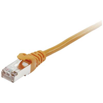 Oranžový ethernetový kábel s konektorom RJ45 na konci, vhodný pre sieťové aplikácie a počítačové pripojenia.