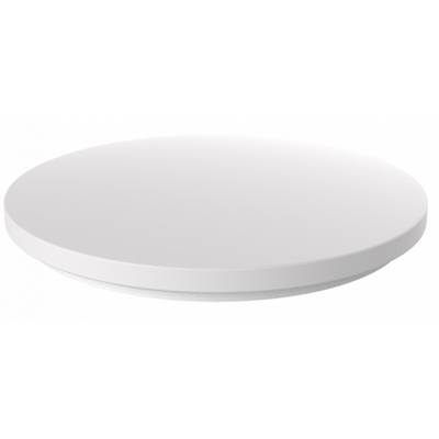 Okrúhly, biely, plochý disk na svetlom pozadí.