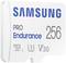 'SAMSUNG PRO Endurance microSDXC 256 GB pamäťová karta, vhodná pre vysoko rozlíšené video a nepretržité použitie.'