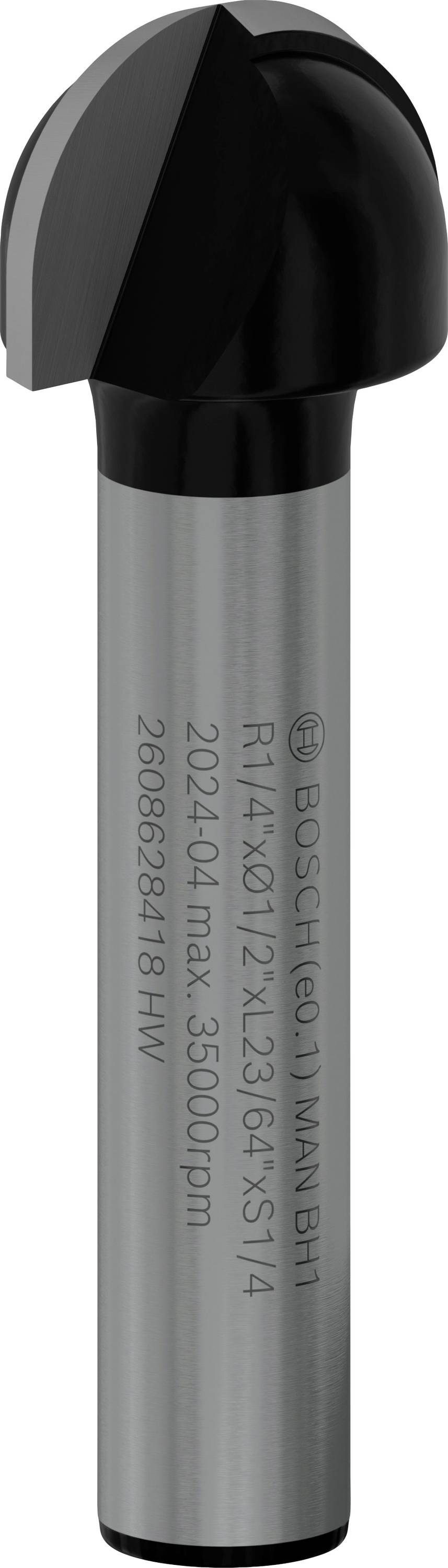 Bosch Accessories 2608628418 Halfrondprofielfrees Hardmetaal Ronde boog Lengte 40 mm Afmeting, Ø 12.7 mm Werklengte 9.20 mm Schachtdiameter 6.35 mm 1 stuks afbeelding